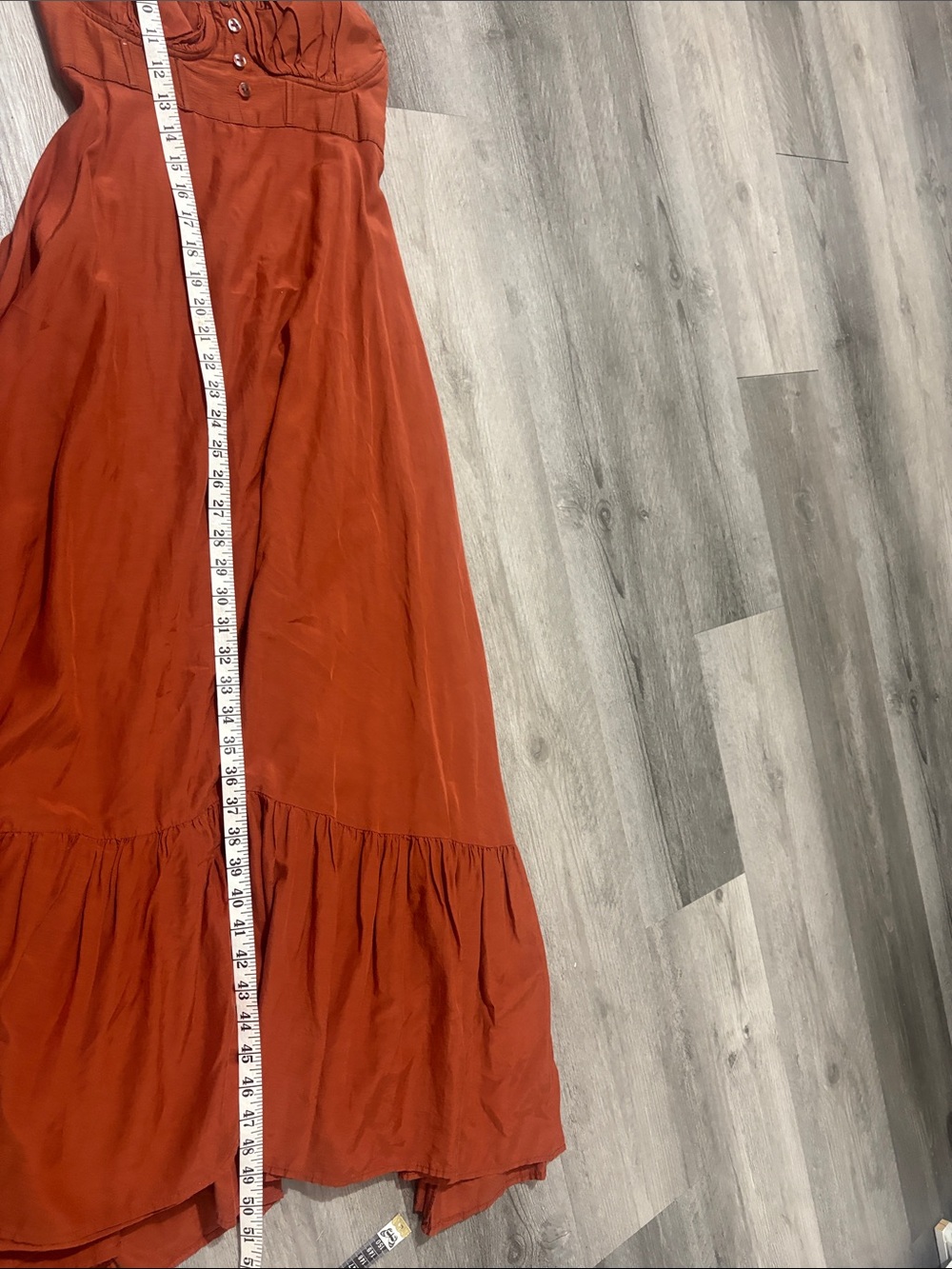 FARM Rio Rust Ruffle-Shoulder Maxi Dress - Picture 9 of 13